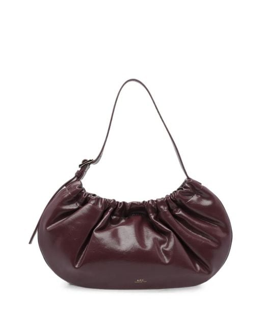 A.P.C. Purple Ninon Leather Shoulder Bag