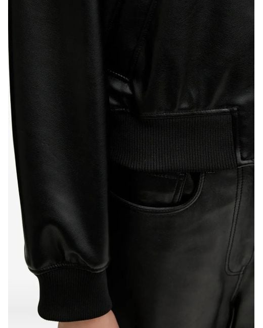 HUGO Black Zip-Front Ribbed-Cuff Jacket