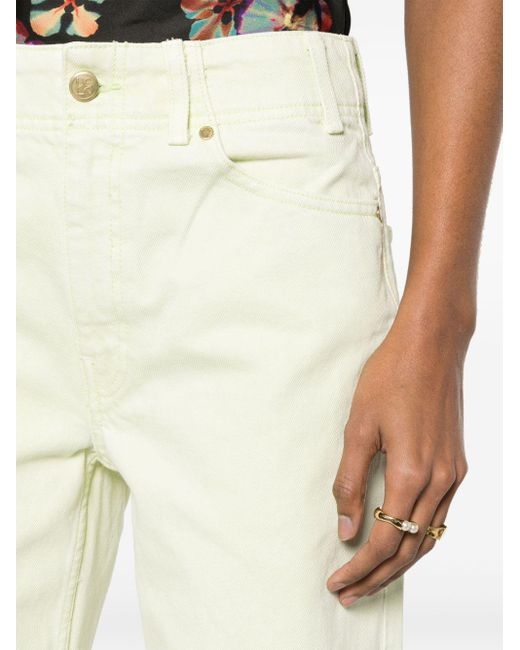 Ulla Johnson White Green Elodie High-rise Straight Jeans