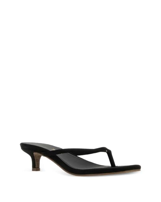 TKEES Black Julia Square-Toe Sandals