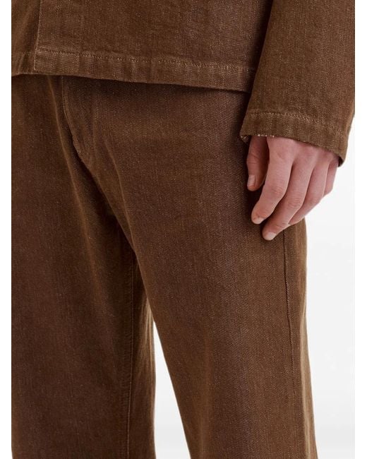MM6 by Maison Margiela Brown Distressed-Effect Straight-Leg Jeans for men