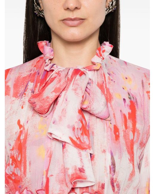 MSGM Pink Abstract-print Dress