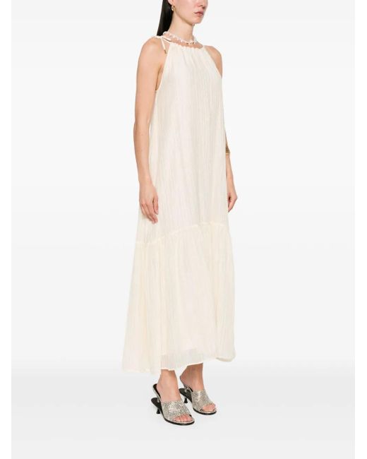 Liu Jo White Textured Maxi Dress