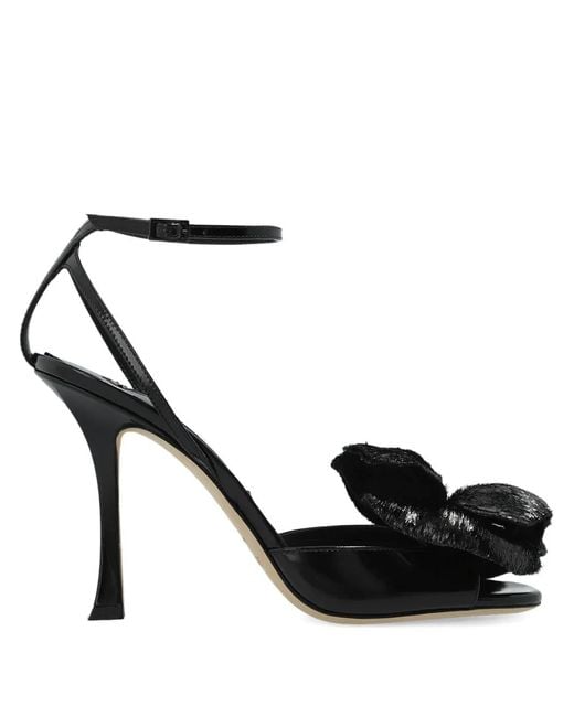 Jimmy Choo Black Mimmi Flower-Detail Heels