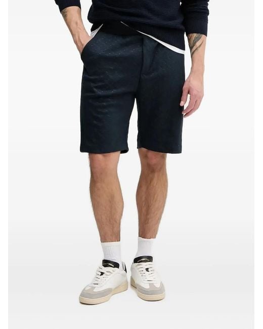Joop! Blue Graphic-pattern Drawstring Shorts for men