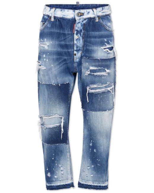 DSquared² Jeans Met Patchwork in het Blue