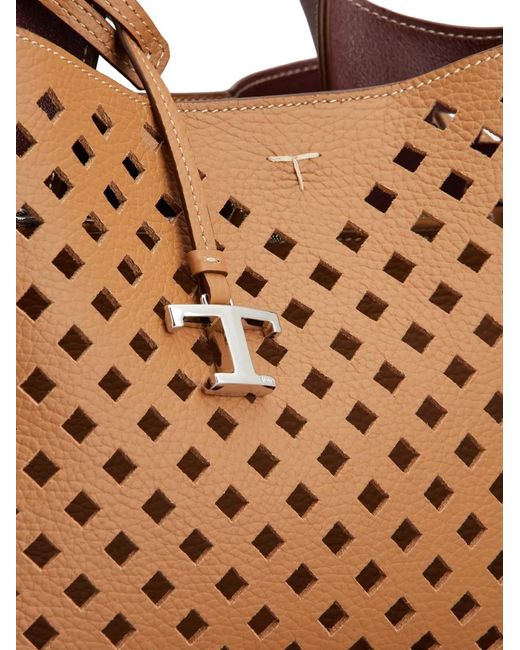 Tod's Brown Cut-Out Top Handle Tote Bag