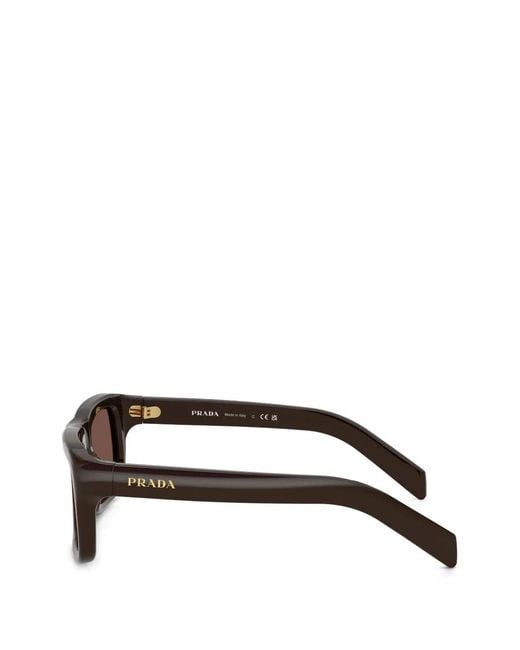 Prada Gray Logo-Detail Sunglasses for men
