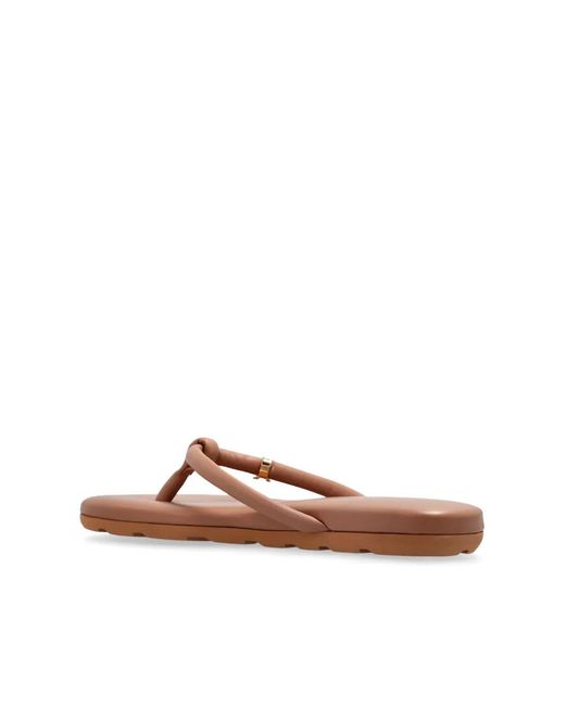 Gianvito Rossi Brown Juno Flip-Flop Sandals