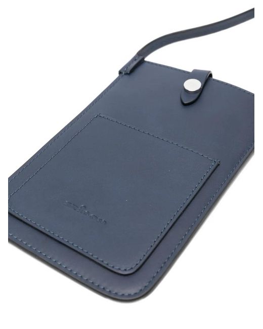 Kiton Blue Leather Cross Body Bag