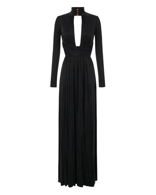 Elisabetta Franchi Black Drapiertes Carpet Kleid