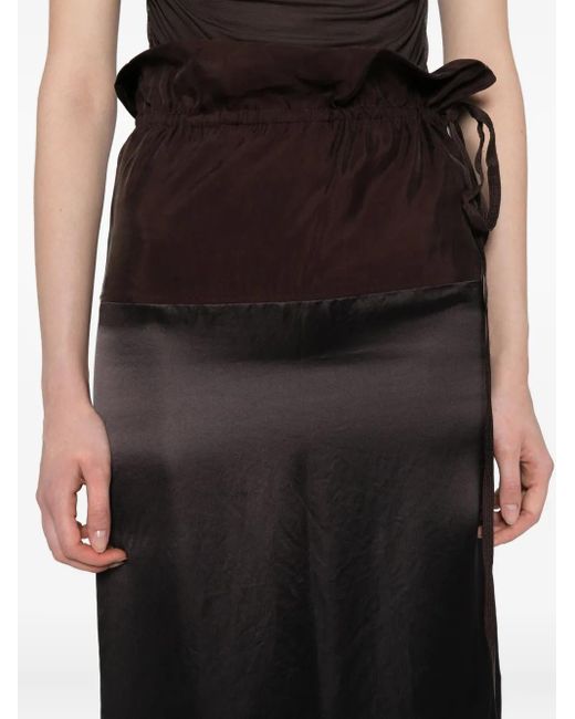 YEAREAST Black Panelled Midi Skirt