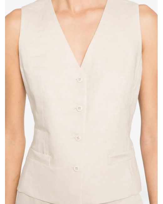 Max Mara White Buttoned Waistcoat