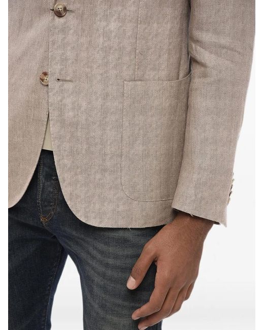 Corneliani Natural Jacquard Single-Breasted Blazer for men