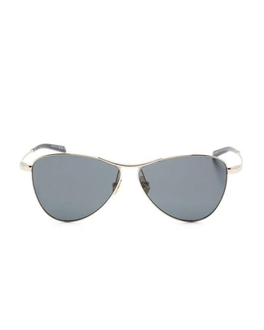 Saint Laurent Gray Geometric-Frame Sunglasses