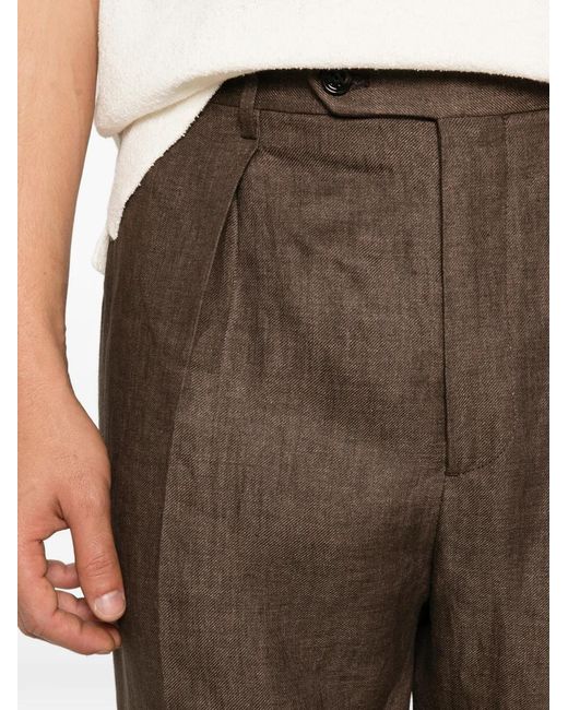 Berwich Gray Chiaia Pleated Tailored Trousers for men