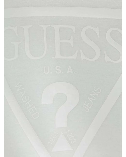 Guess White Logo-Print Hoodie