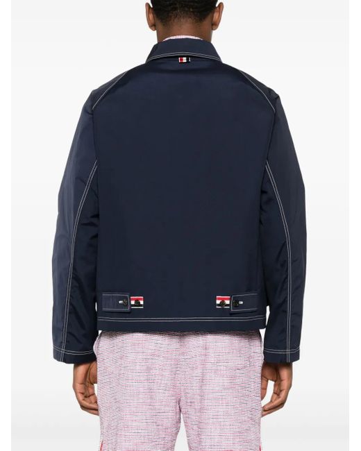 メンズ Thom Browne コントラストステッチ ジャケット Blue