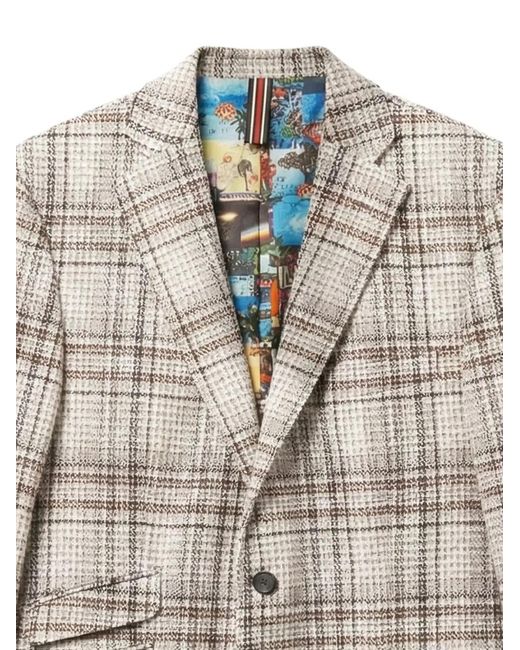 ABSEITS White Check-Pattern Tailored-Fit Jacket for men