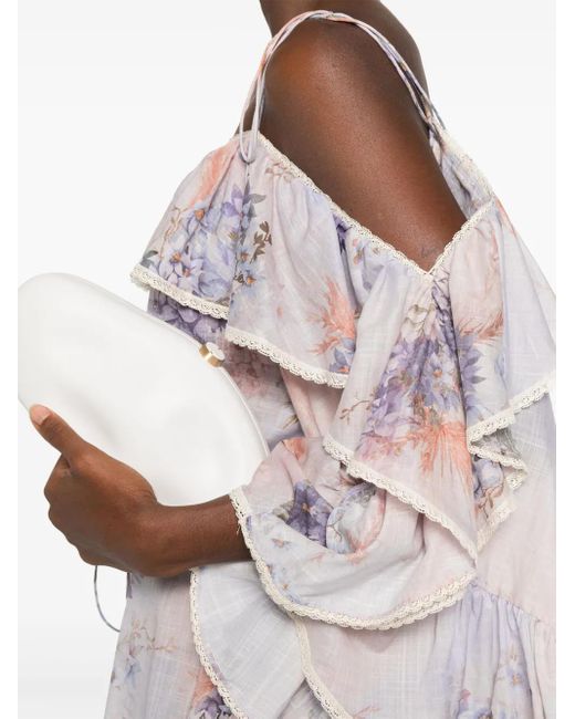 Zimmermann Cotton Mini Dress in Pink | Lyst