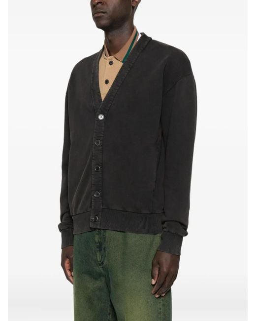 J.W. Anderson Black Buttoned V-Neck Cardigan for men
