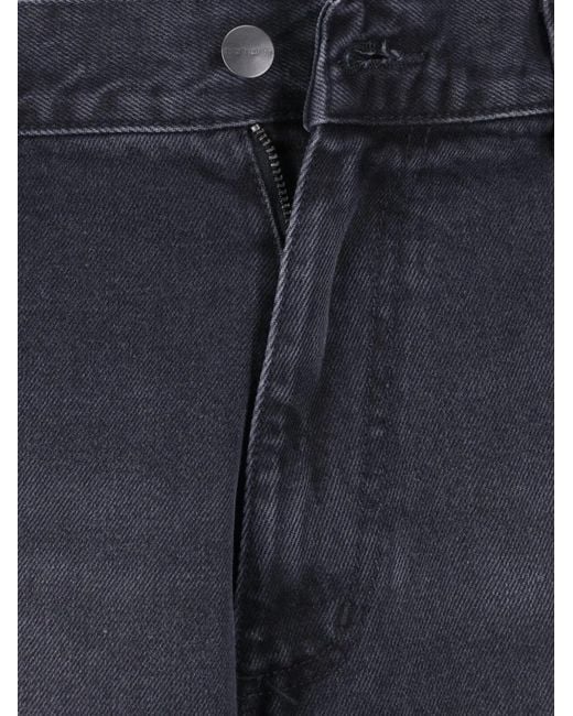 Carhartt Blue Og Single Paint-Splatter Loose-Fit Jeans for men