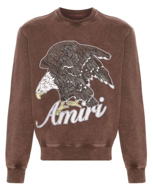 Amiri Brown Eagle-print Cotton Sweatshirt for men