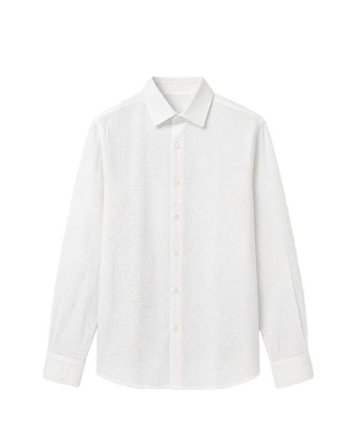 Xacus White Seersucker-Textured Shirt for men