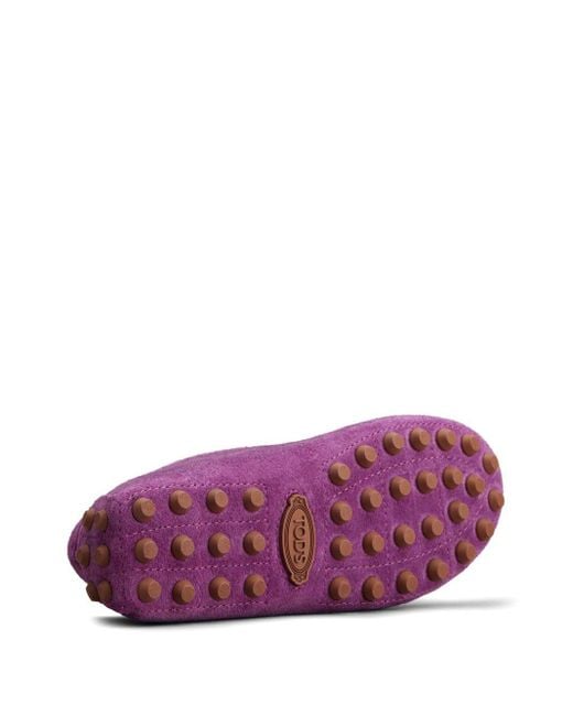 Tod's Gommino Suède Loafers in het Purple