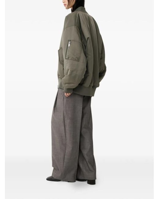 Studio Nicholson Gray Pantalon En Laine Lira À Design Plissé