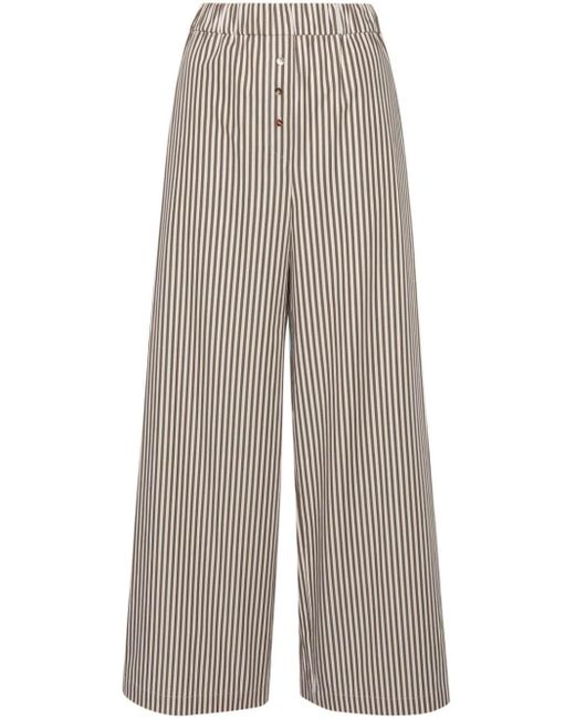 Claudie Pierlot Gray Striped Wide-leg Trousers