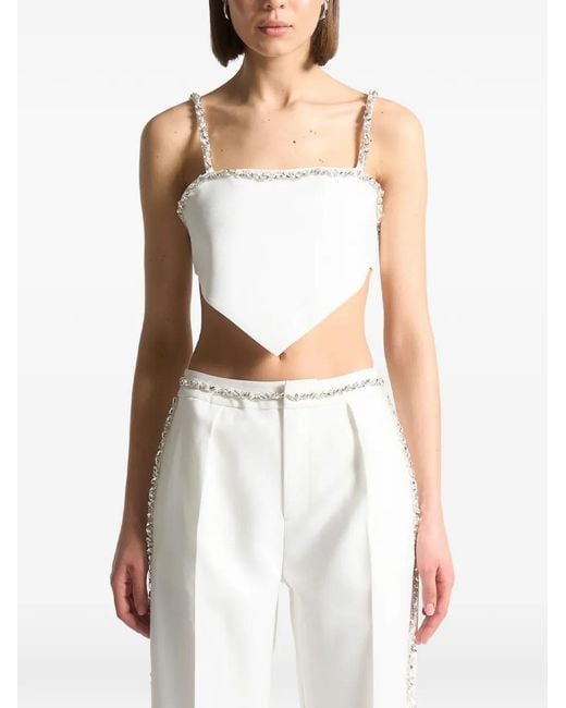 Manière De Voir White Eloise Embellished Top