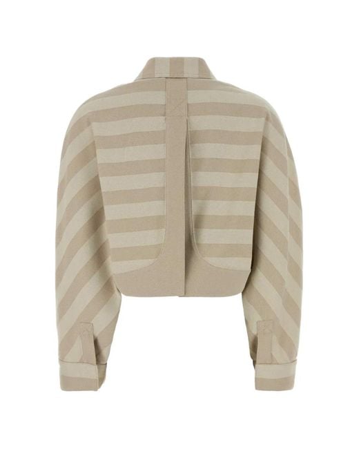 Fendi Natural Veste À Rayures