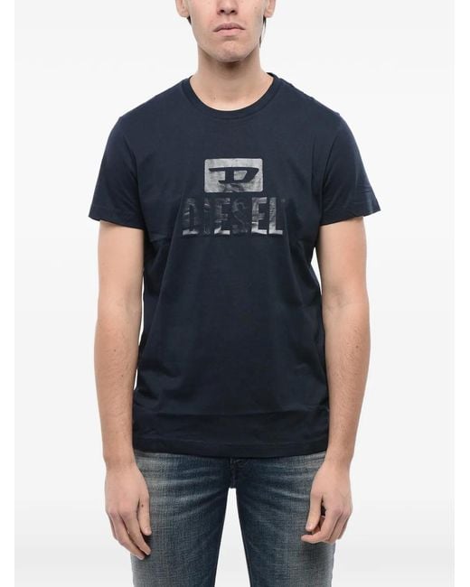 DIESEL Blue T-Diego Logo-Print T-Shirt for men