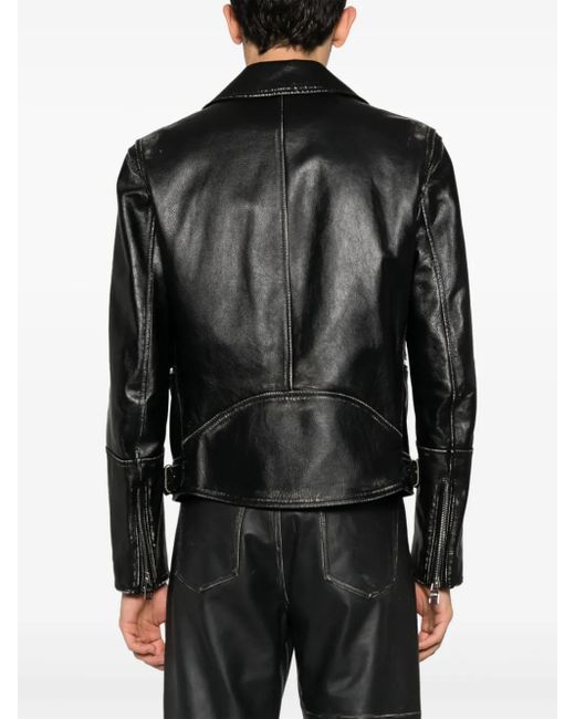 McQueen Black "essential" Biker Jacket for men