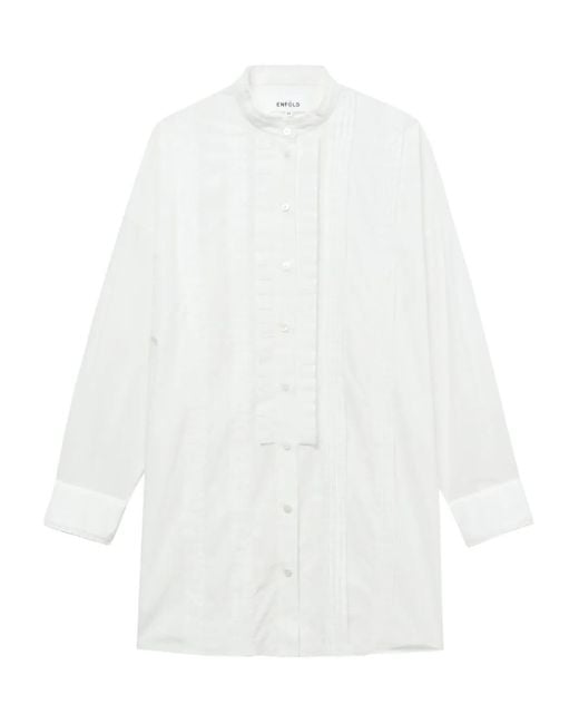 Enfold White Ruffled-Details Shirt