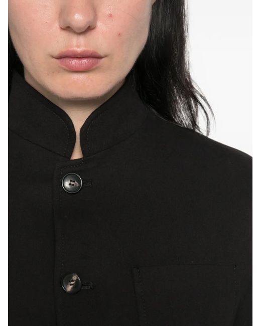 Circolo 1901 Black High-Neck Patch-Pocket Jacket
