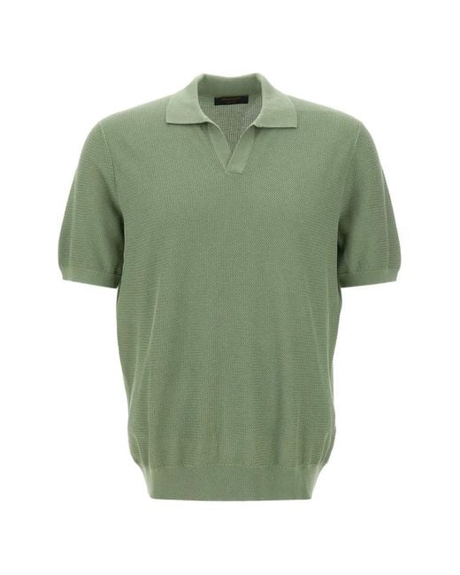 Gran Sasso Green Polo-Collar T-Shirt for men
