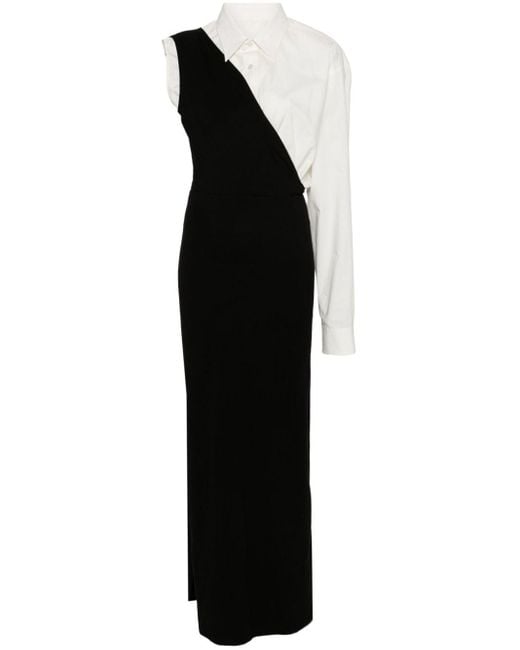 Robe longue à design asymétrique MM6 by Maison Martin Margiela en coloris Black