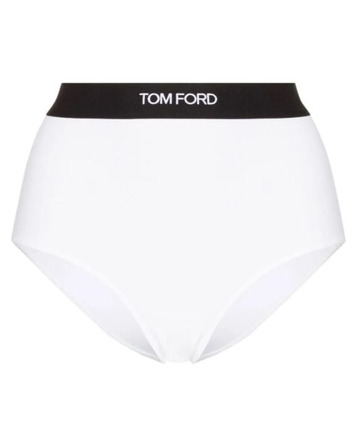 Tom Ford White Logo-Waist Briefs