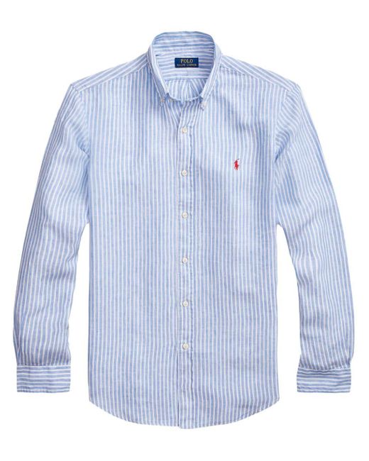 Polo Ralph Lauren Linnen Overhemd Met Borduurwerk in het Blue voor heren