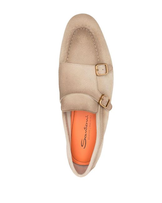 Santoni Natural Buckle-Detail Monk Shoes for men