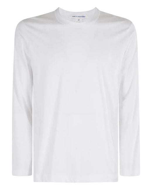 Comme des Garçons White Long-Sleeve Logo T-Shirt for men