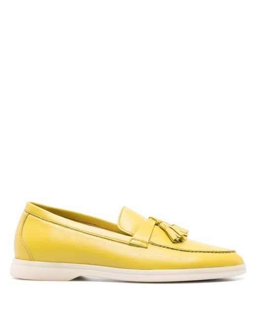 Scarosso Leandra Leren Loafers in het Yellow