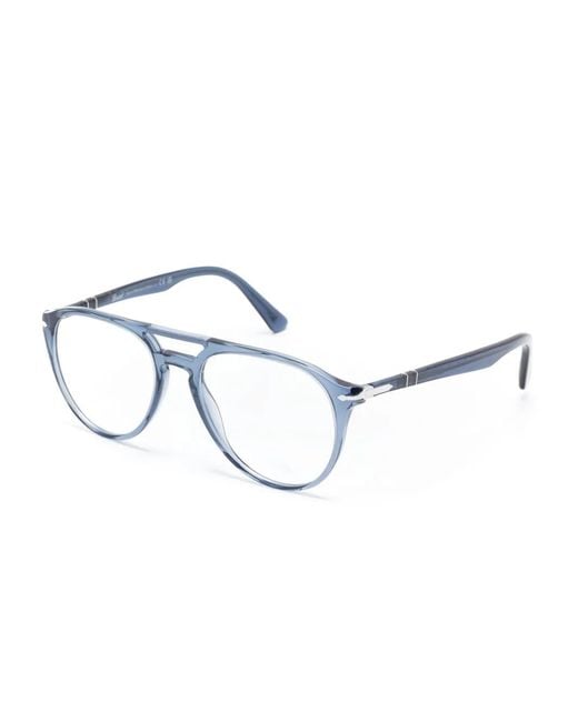 Persol Blue Pilot-Frame Glasses for men