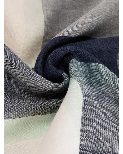 Barbour White Maisy Tartan-Pattern Scarf