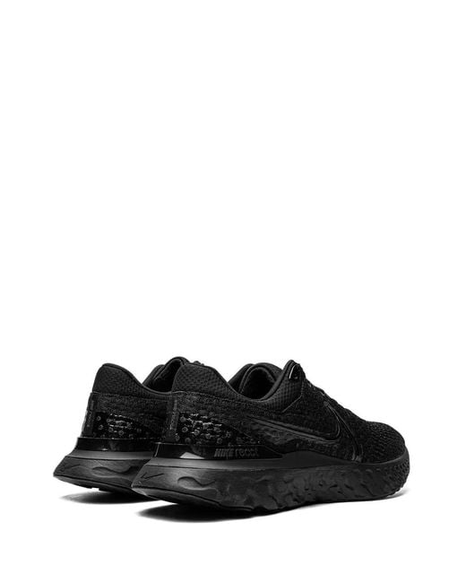 Nike Black React Infinity Run Flyknit 3 "Triple" Sneakers