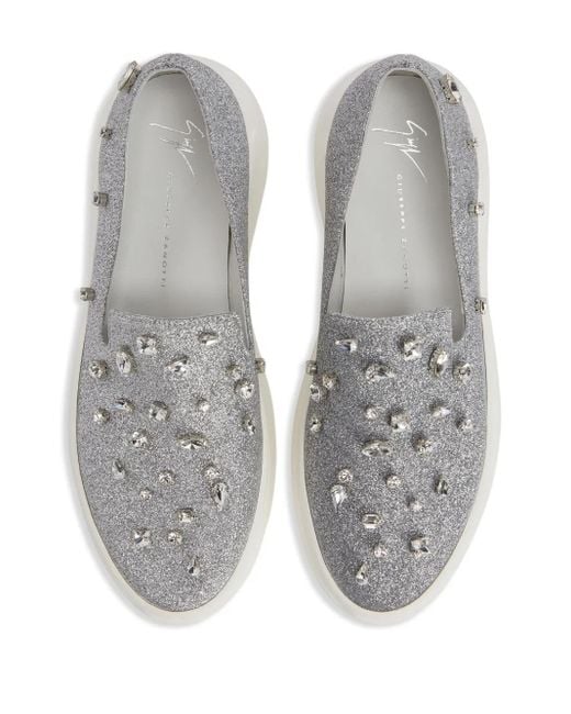 Giuseppe Zanotti Gray Afelia Slip-On Sneakers