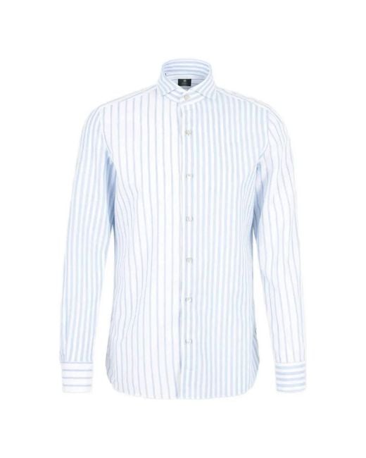 Luigi Borrelli Napoli White Chemise Rayée À Manches Longues for men