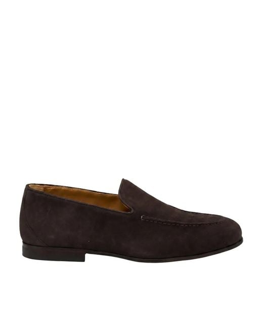Kiton Brown Suede Almond-Toe Loafers for men